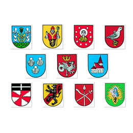 Collage von 11 Wappen der Gemeinde Vettweiß